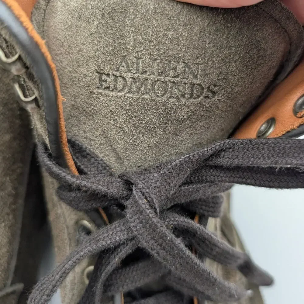 Allen Edmonds Dain Lace-Up Combat Boots Round Toe Men's Khaki Size US9D EU42